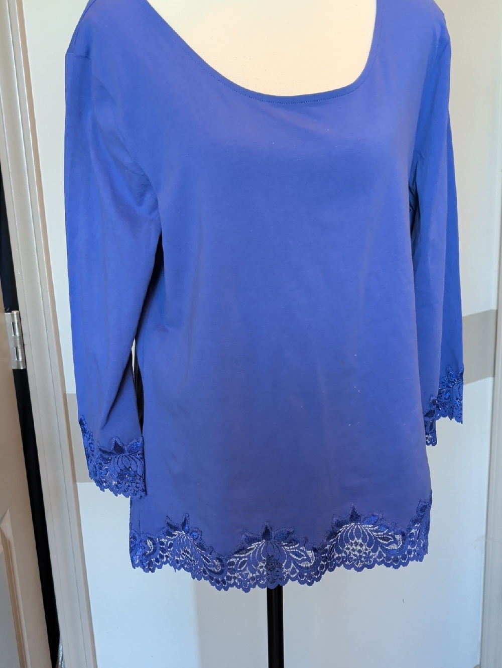 Coldwater Creek Bright Blue Cotton Blend Top